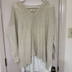 Moth By Anthropologie Beige V-Neck Sweater